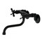 Kingston Brass KS116MB Essex Two Handle Wall Mount Bathroom Faucet, Matte Black KS116MB - alternate 1